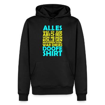 Abschiedsgeschenk Kollegen - Geschenk für Kollegen - Männer Premium Bio Hoodie - Schwarz - Vorne - Nico (187cm)