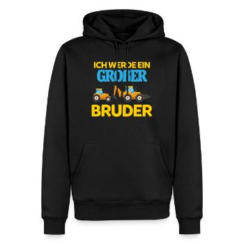 Ich Werde Großer Bruder - Männer Premium Bio Hoodie - Schwarz - Vorne - Nico (187cm)