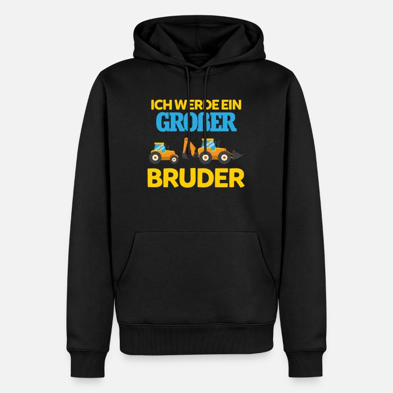 Ich Werde Großer Bruder - Männer Premium Bio Hoodie - Schwarz