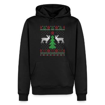 Mon plus beau pull de Noël laid - Sweat à capuche Premium bio Homme - noir - Devant - Nico (187cm)