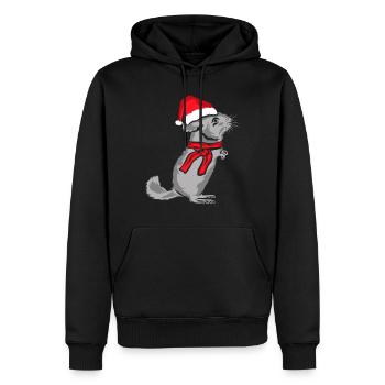 Chinchilla Weihnachten - Männer Premium Bio Hoodie - Schwarz - Vorne - Nico (187cm)