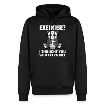 Panda Panda Bear Grand Chérie Drôle - Sweat à capuche Premium bio Homme - noir - Devant - Nico (187cm)