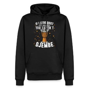 Djembe Look Quiet Gesehen Drummer Drums Percussion - Männer Premium Bio Hoodie - Schwarz - Vorne - Nico (187cm)
