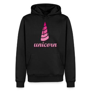 Licorne Licorne - Sweat à capuche Premium bio Homme - noir - Devant - Nico (187cm)