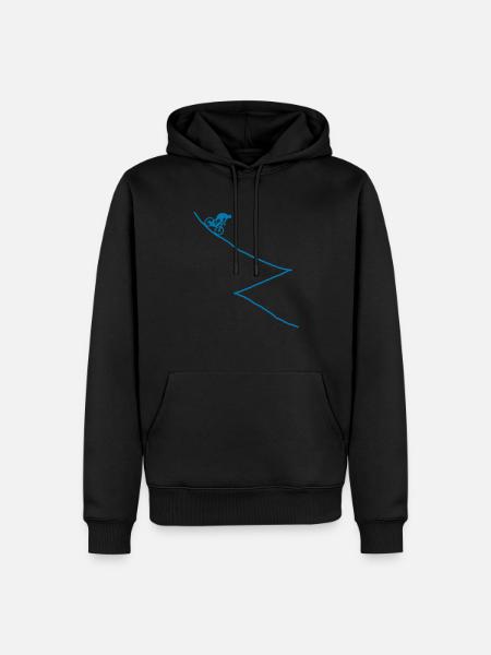 Mountainbiker am Berg - Männer Premium Bio Hoodie - Schwarz