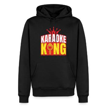 Karaoké Roi - Sweat à capuche Premium bio Homme - noir - Devant - Nico (187cm)