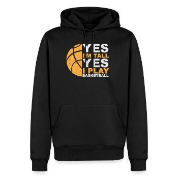 Basketballer Basketballerin Basketball Geschenk - Männer Premium Bio Hoodie - Schwarz - Vorne - Nico (187cm)