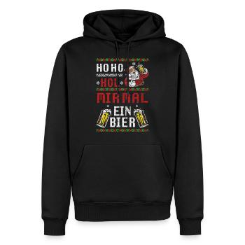 Weihnachten Bier Weihnachtsfeier - Männer Premium Bio Hoodie - Schwarz - Vorne - Nico (187cm)