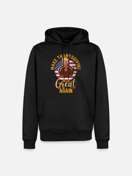 Thanksgiving Donald  America - Men’s Premium Organic Hoodie - black