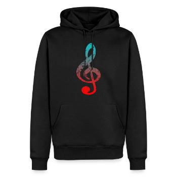Clé de partition - Sweat à capuche Premium bio Homme - noir - Devant - Nico (187cm)