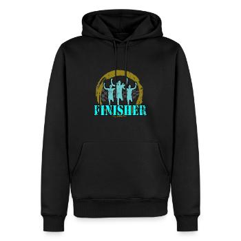 Jogger - Finisher - Männer Premium Bio Hoodie - Schwarz - Vorne - Nico (187cm)