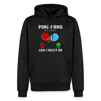 Idée de cadeau de ping-pong sur le ping-pong - Sweat à capuche Premium bio Homme - noir - Devant - Nico (187cm)