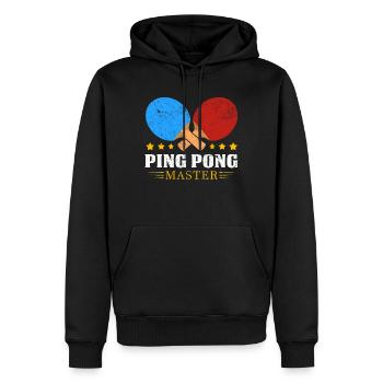 Cadeau de joueur de tennis de table Cool Master Pingpong - Sweat à capuche Premium bio Homme - noir - Devant - Nico (187cm)