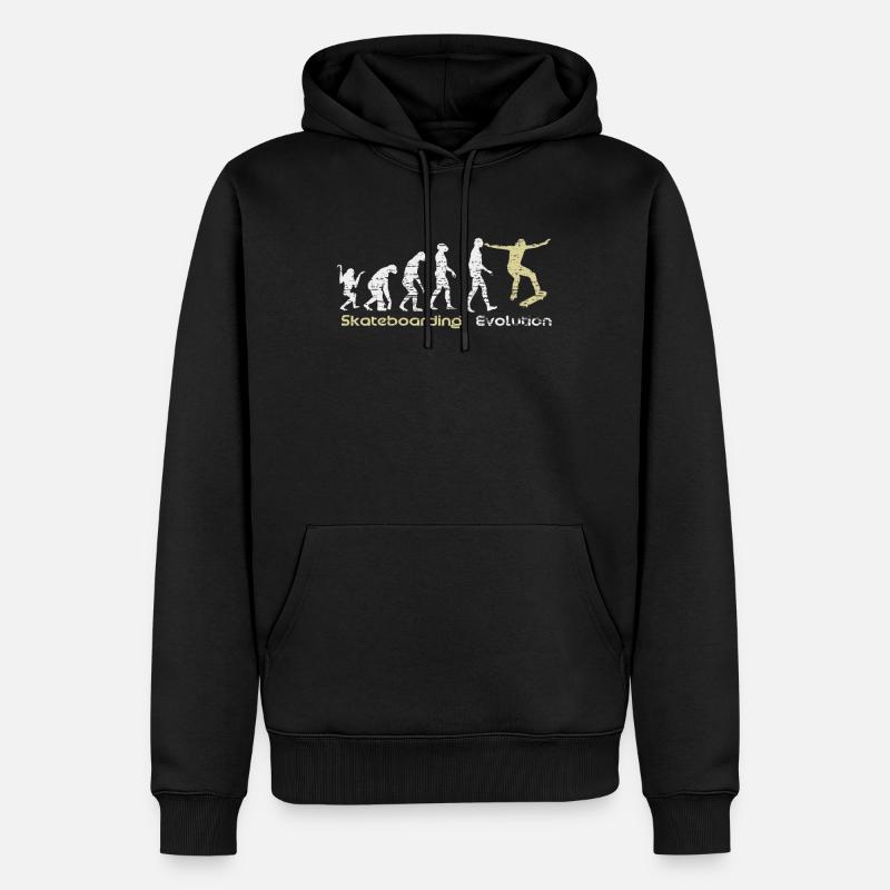 Skateboard Evolution Skater - Männer Premium Bio Hoodie - Schwarz
