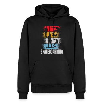 Skateboard Skate Retro Gift - Sweat à capuche Premium bio Homme - noir - Devant - Nico (187cm)