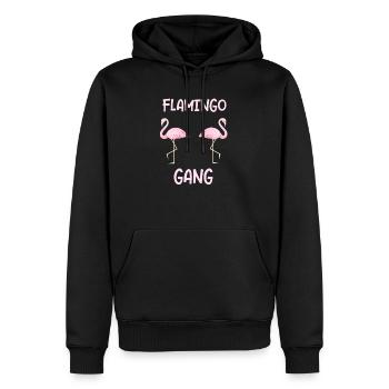 Flamingo Gang als Geschenk Flamingos flamingo - Männer Premium Bio Hoodie - Schwarz - Vorne - Nico (187cm)