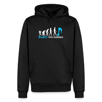 Schwimmen Evolution - Männer Premium Bio Hoodie - Schwarz - Vorne - Nico (187cm)