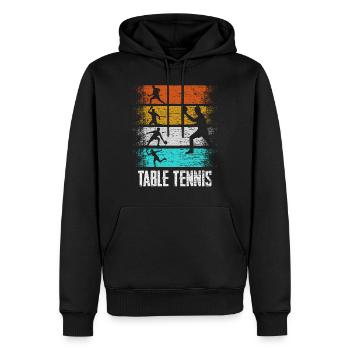 Tennis de table ping-pong rétro - Sweat à capuche Premium bio Homme - noir - Devant - Nico (187cm)
