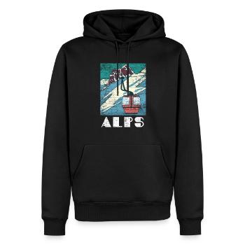 Alpen Geschenk - Männer Premium Bio Hoodie - Schwarz - Vorne - Nico (187cm)