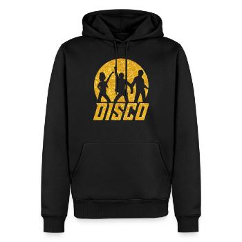 Disco Schlager 70er Jahre - Männer Premium Bio Hoodie - Schwarz - Vorne - Nico (187cm)