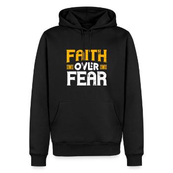 Christlich - Männer Premium Bio Hoodie - Schwarz - Vorne - Nico (187cm)
