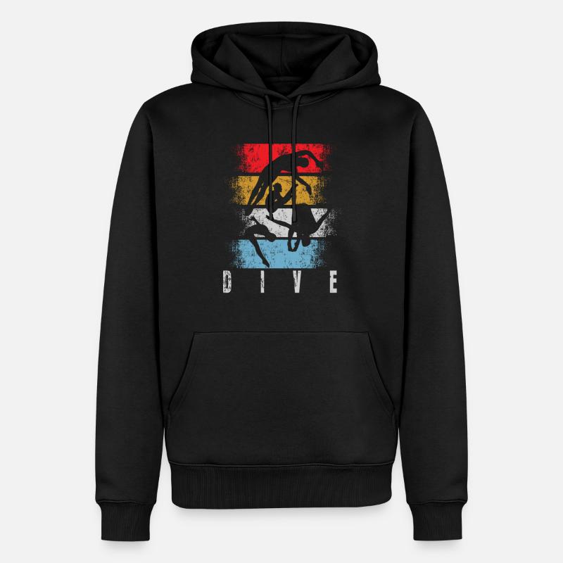 Plongée Plongée Rétro - Sweat à capuche Premium bio Homme - noir