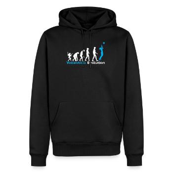 Evolution du volleyball - Sweat à capuche Premium bio Homme - noir - Devant - Nico (187cm)