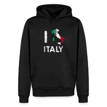 Cadeau Italie - Sweat à capuche Premium bio Homme - noir - Devant - Nico (187cm)