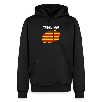 Katalonien Flagge Fahne katalanisch Barcelona - Männer Premium Bio Hoodie - Schwarz - Vorne - Nico (187cm)