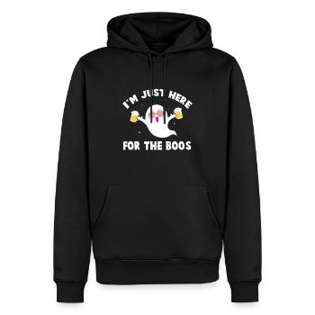 Lustiges Halloween Design Geist - Männer Premium Bio Hoodie - Schwarz - Vorne - Nico (187cm)