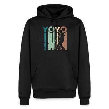 YOYO retro vintage Geschenk - Männer Premium Bio Hoodie - Schwarz - Vorne - Nico (187cm)