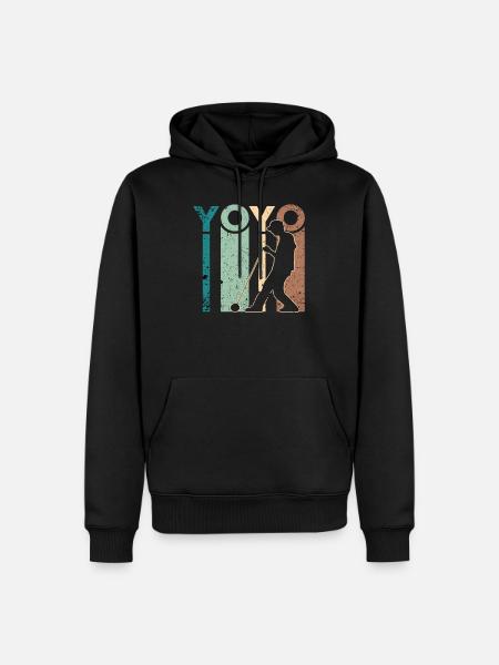 YOYO retro vintage Geschenk - Männer Premium Bio Hoodie - Schwarz