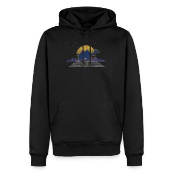 Chameau, egypte, vacances, sahara, désert, animal - Sweat à capuche Premium bio Homme - noir - Devant - Nico (187cm)