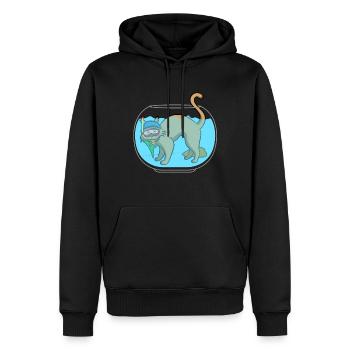 PECHE DE CHASSE A LA PECHE - Sweat à capuche Premium bio Homme - noir - Devant - Nico (187cm)