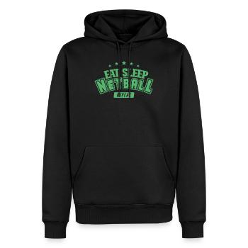 Netzball - Männer Premium Bio Hoodie - Schwarz - Vorne - Nico (187cm)