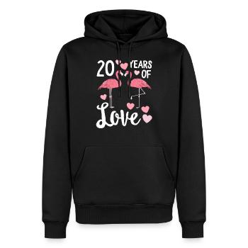 20 ans de tenue d'anniversaire assortie à Flamingo - Sweat à capuche Premium bio Homme - noir - Devant - Nico (187cm)