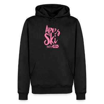 Apres ski party - Sweat à capuche Premium bio Homme - noir - Devant - Nico (187cm)