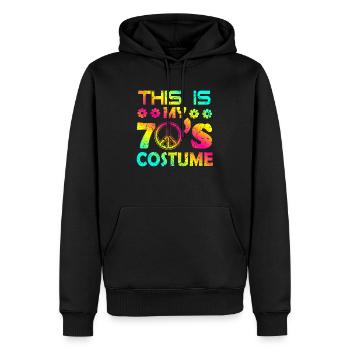 Années 70 Années 70 Disco Generation Seventies - Sweat à capuche Premium bio Homme - noir - Devant - Nico (187cm)