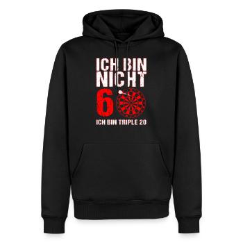 60e cadeau d'anniversaire homme fléchettes disant hommes 60e - Sweat à capuche Premium bio Homme - noir - Devant - Nico (187cm)