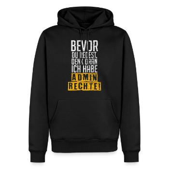 Administrator Administration Programm - Männer Premium Bio Hoodie - Schwarz - Vorne - Nico (187cm)