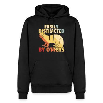 Otter Fischotter Süßer Vintage Retro - Männer Premium Bio Hoodie - Schwarz - Vorne - Nico (187cm)