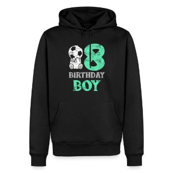 Football fils 8 ans anniversaire 8 cadeau garçon - Sweat à capuche Premium bio Homme - noir - Devant - Nico (187cm)