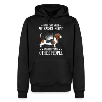 Basset Hound - Sweat à capuche Premium bio Homme - noir - Devant - Nico (187cm)