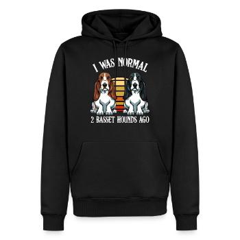 Basset Hound - Sweat à capuche Premium bio Homme - noir - Devant - Nico (187cm)