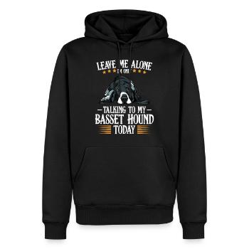 Basset Hound - Sweat à capuche Premium bio Homme - noir - Devant - Nico (187cm)