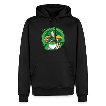 Frosch Pilze - Männer Premium Bio Hoodie - Schwarz - Vorne - Nico (187cm)