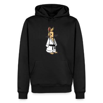 Kudo Kaninchen - Männer Premium Bio Hoodie - Schwarz - Vorne - Nico (187cm)