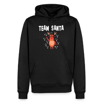 Équipe santa - Sweat à capuche Premium bio Homme - noir - Devant - Nico (187cm)