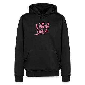 Netzballerin - Männer Premium Bio Hoodie - Schwarz - Vorne - Nico (187cm)