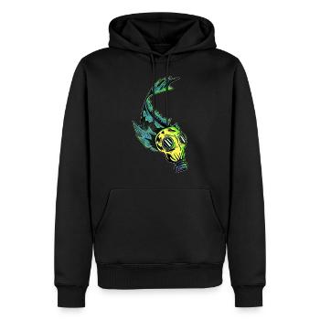 Fisch in Gasmaske Umweltverschmutzung im Meer - Männer Premium Bio Hoodie - Schwarz - Vorne - Nico (187cm)